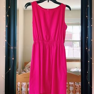 Hot Pink Dress with Open Back
